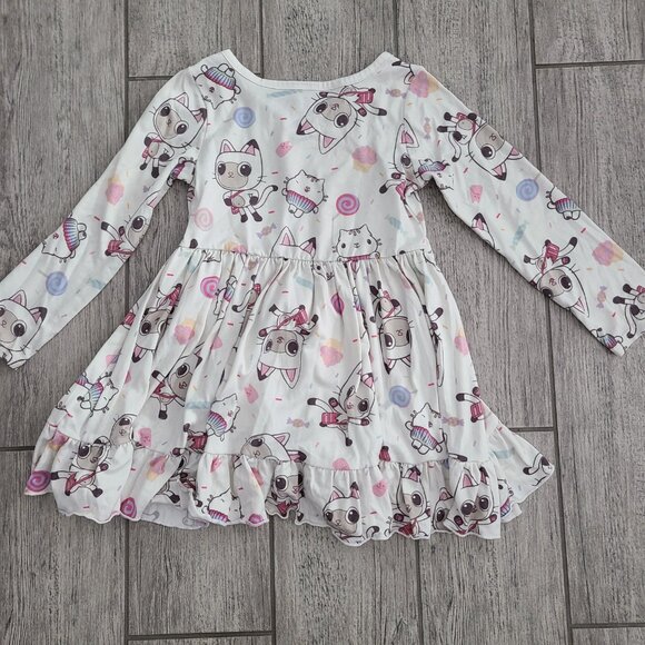 Gabby’s Dollhouse Long Sleeve Tiered Dress Cream Toddler girl 4T - Picture 10 of 10